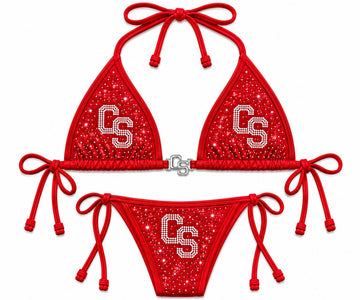Chosen Status Rhinestone Bikini-Red