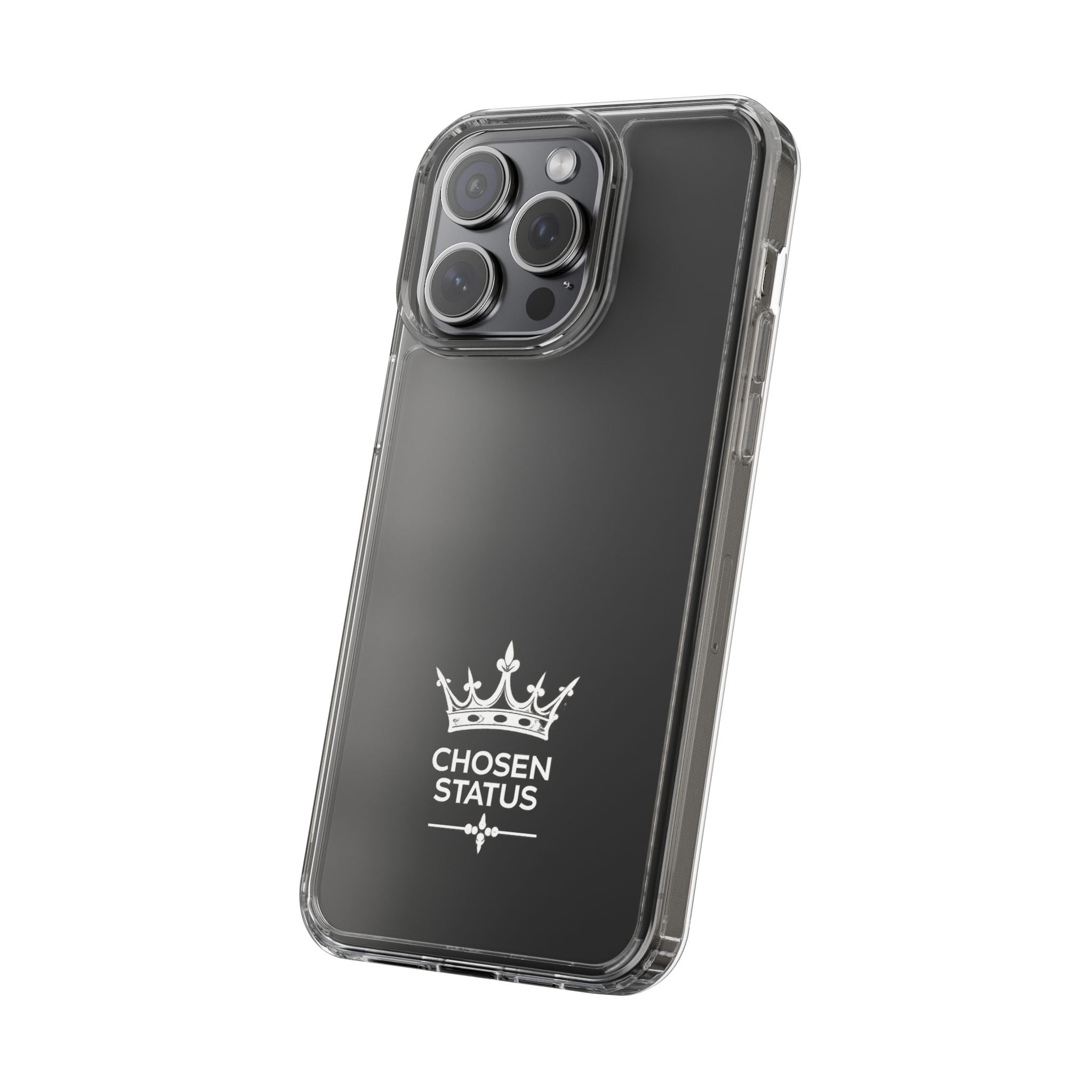 Clear Phone Case — "Chosen Status" Crown Clear Protective iPhone Case