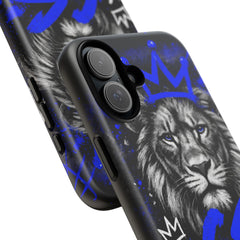 Lion “Chosen Status” Phone Case — Blue Graffiti Protective Cover