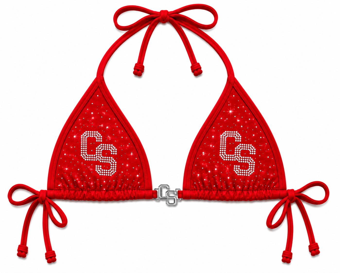 Chosen Status Rhinestone Bikini-Red