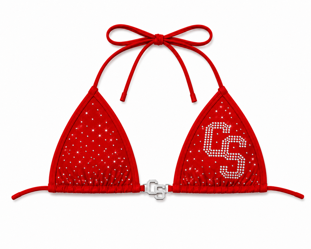 Chosen Status Rhinestone Bikini-Red