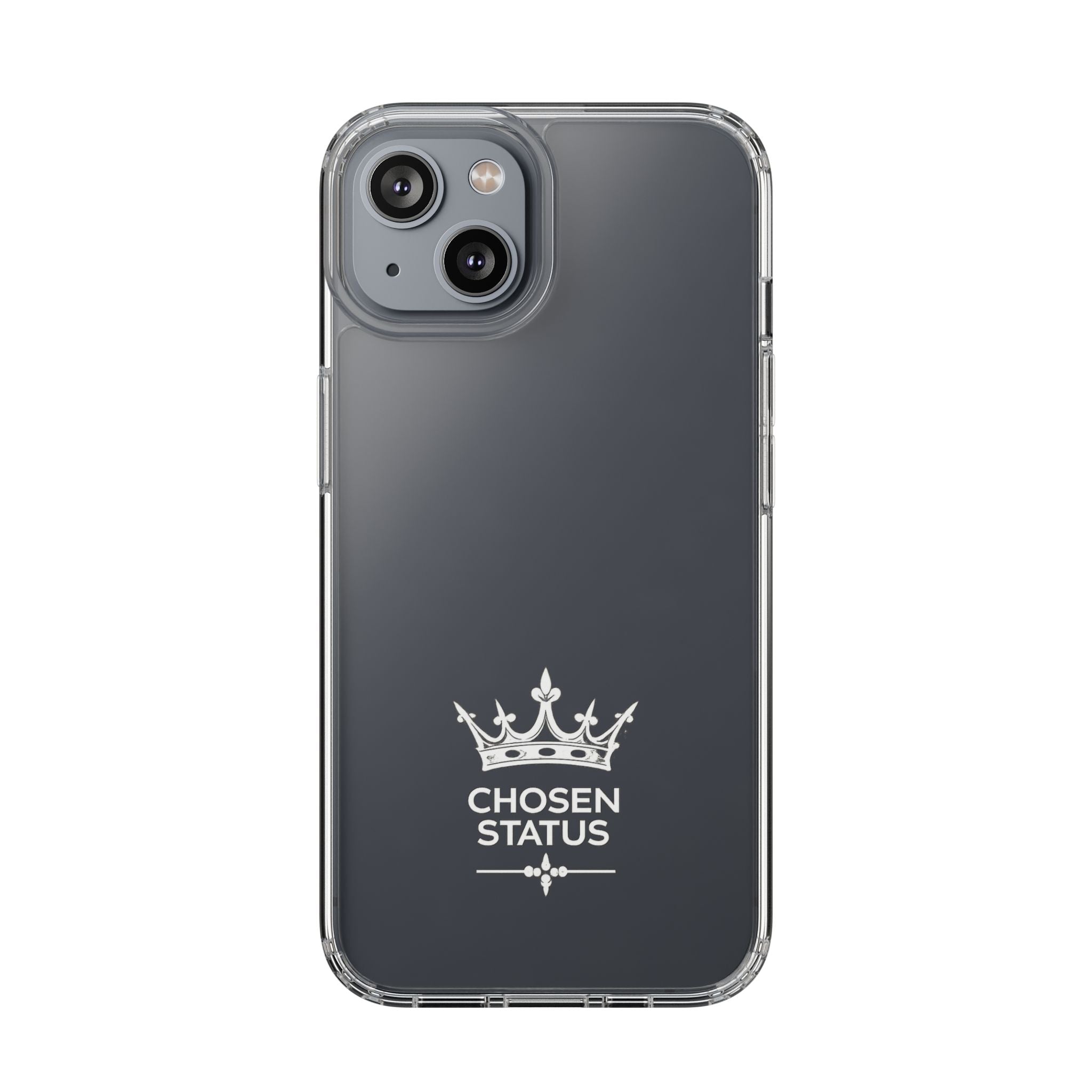 Clear Phone Case — "Chosen Status" Crown Clear Protective iPhone Case