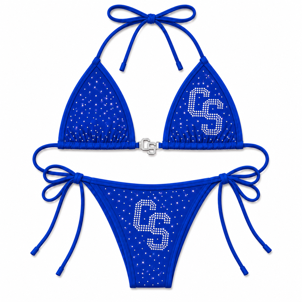 Chosen Status Rhinestone Bikini-Royal Blue