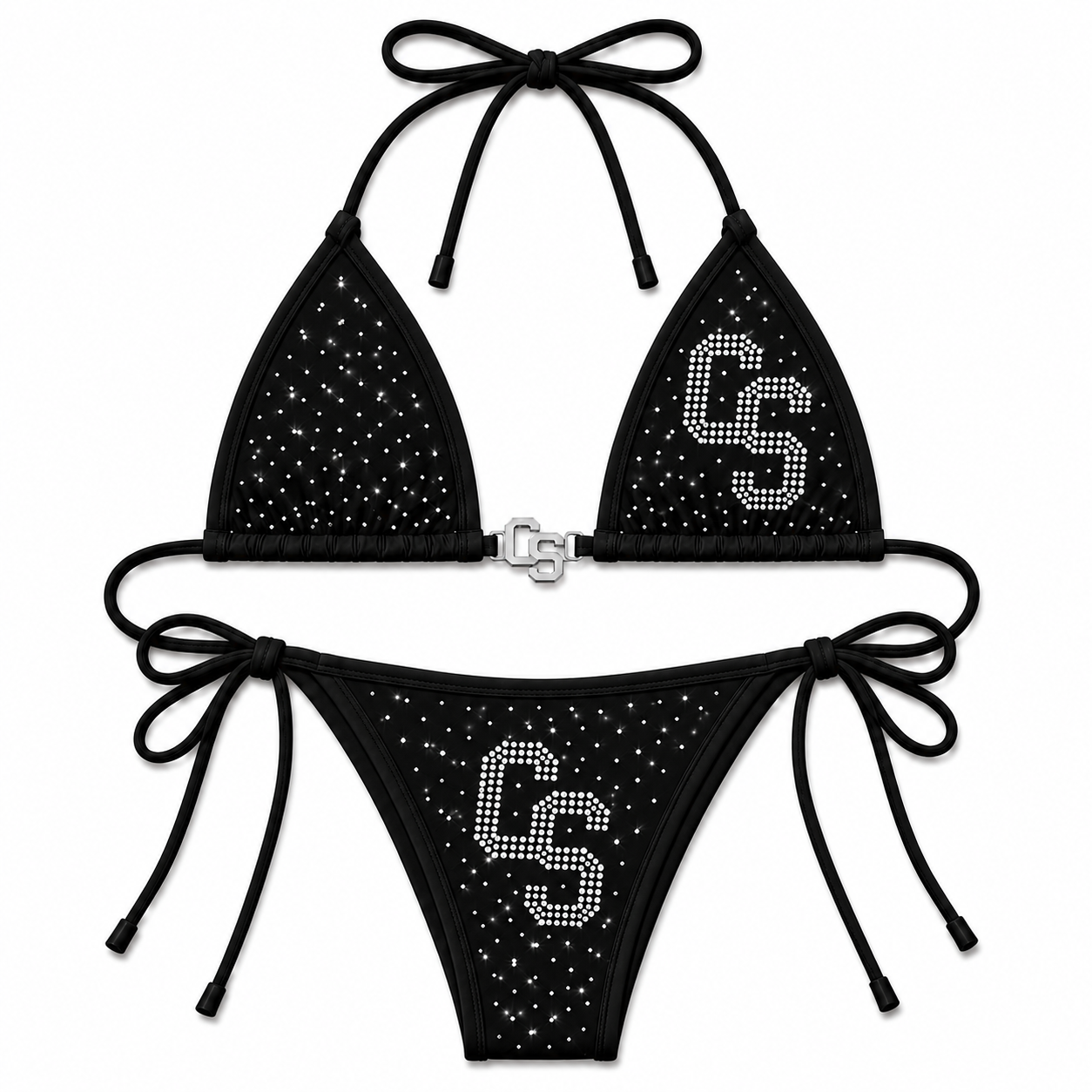 Chosen status Rhinestone Bikini-Black