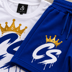 White / Royal Blue Premium Cotton Set