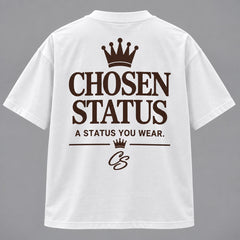 Chosen Status Signature Tee — White / Mocha