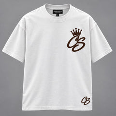 Chosen Status Signature Tee — White / Mocha