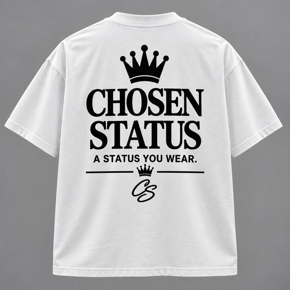 Chosen Status Signature Tee — White / Black