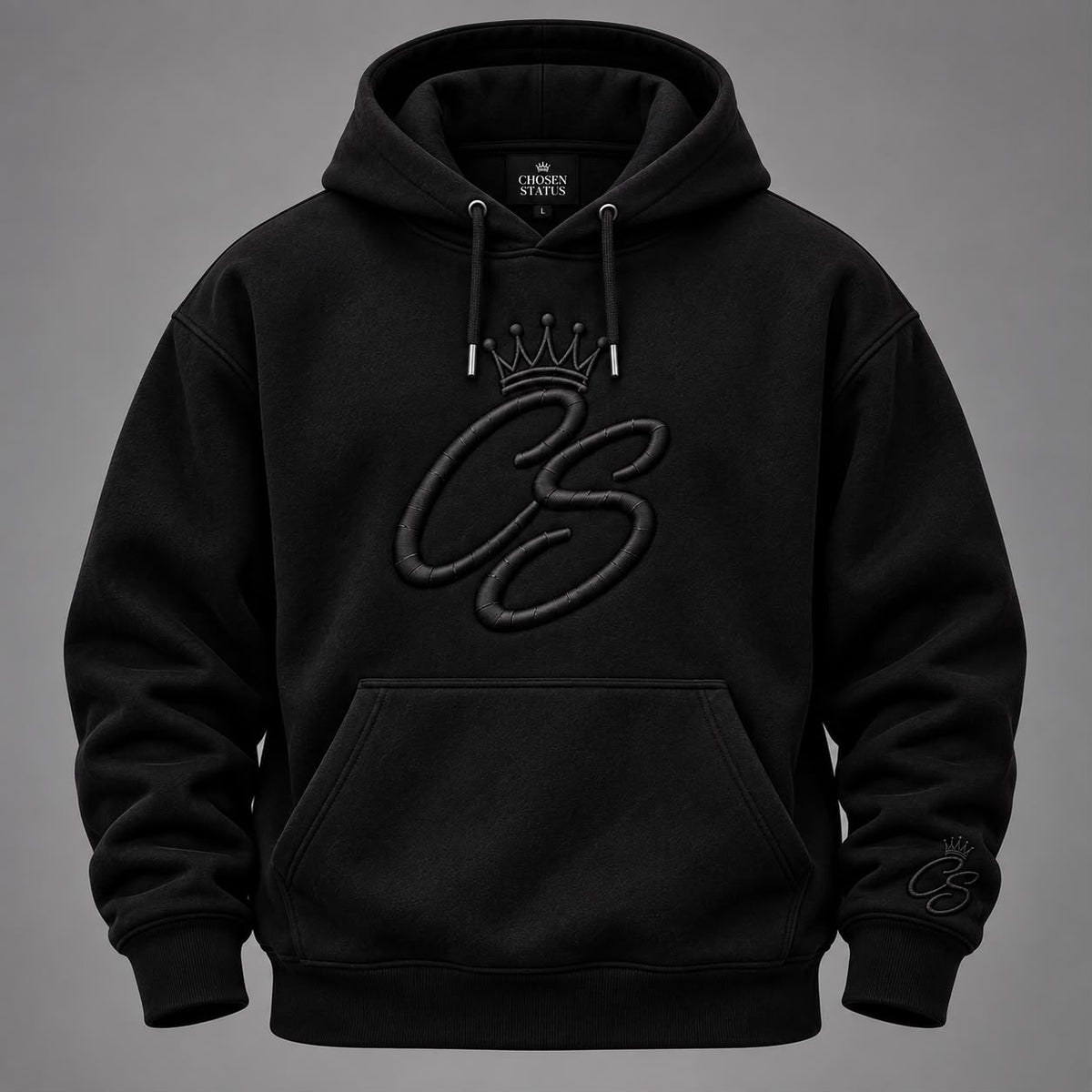 Heavyweight Signature Hoodie — Jet Black — 420GSM