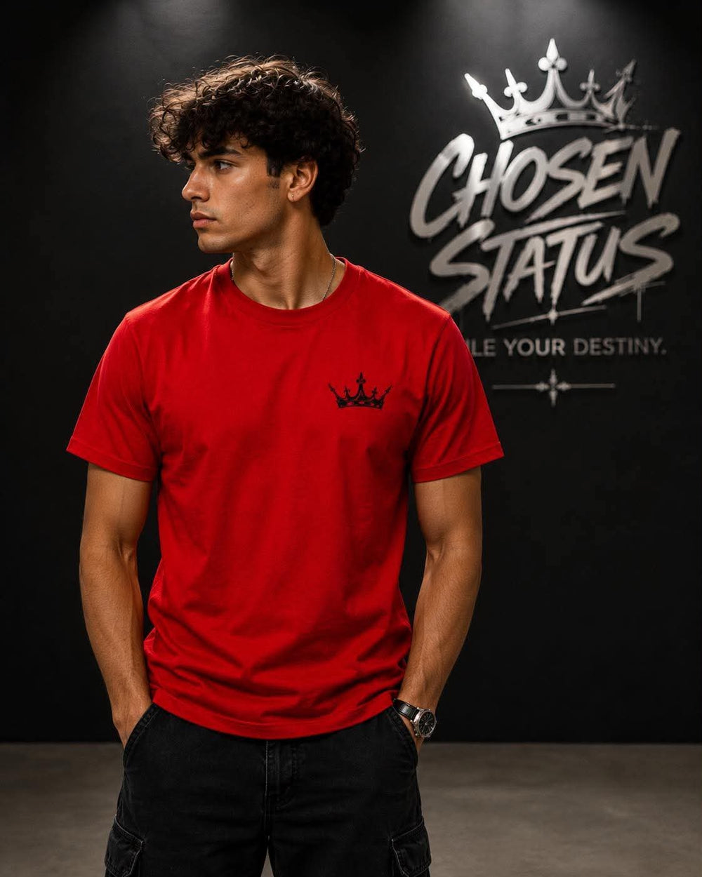 RED CHOSEN STATUS TEE