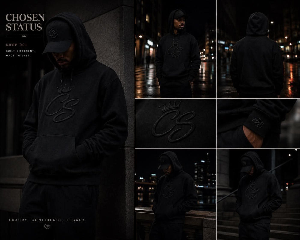BLACK CHOSEN STATUS HOODIE