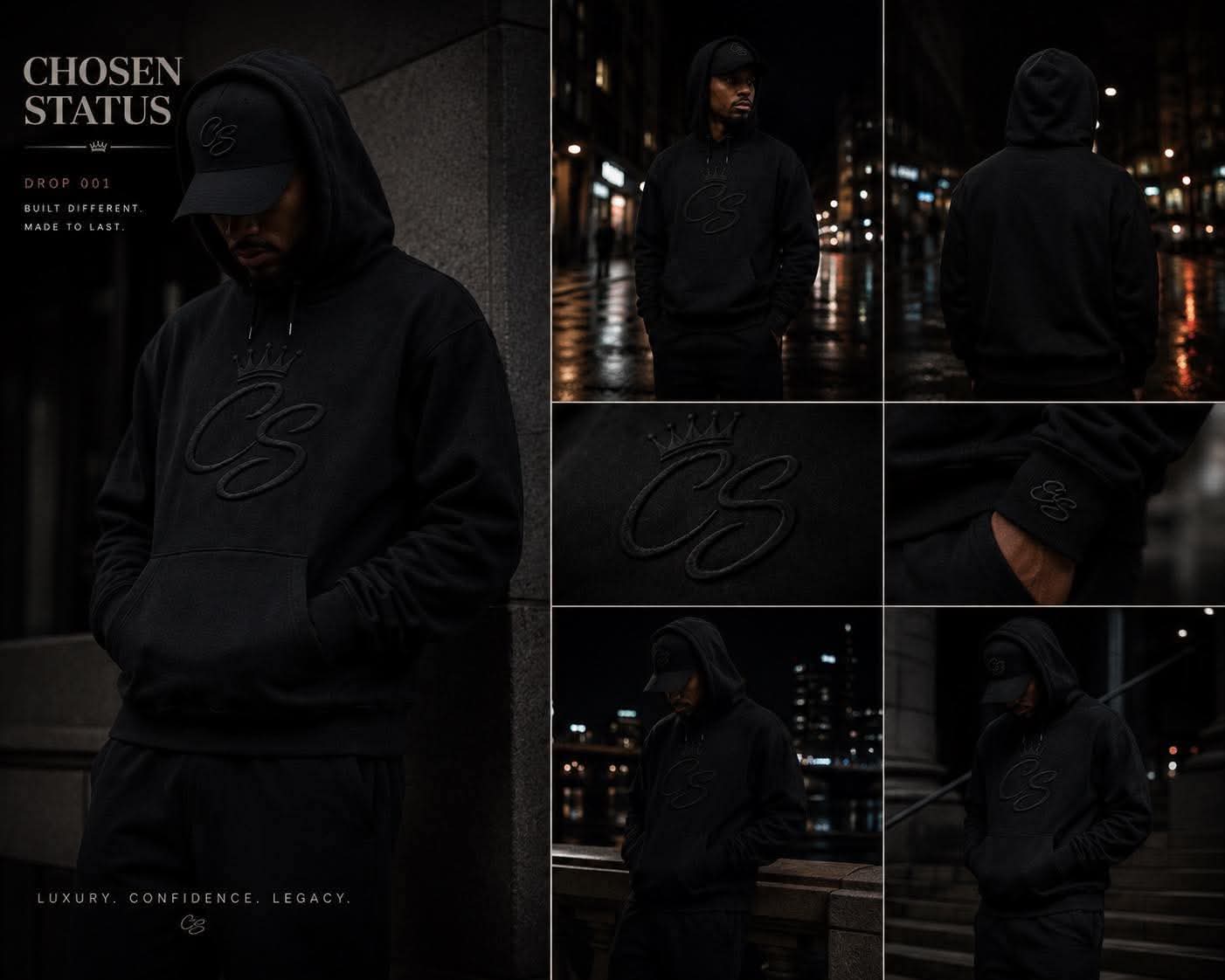 BLACK CHOSEN STATUS HOODIE
