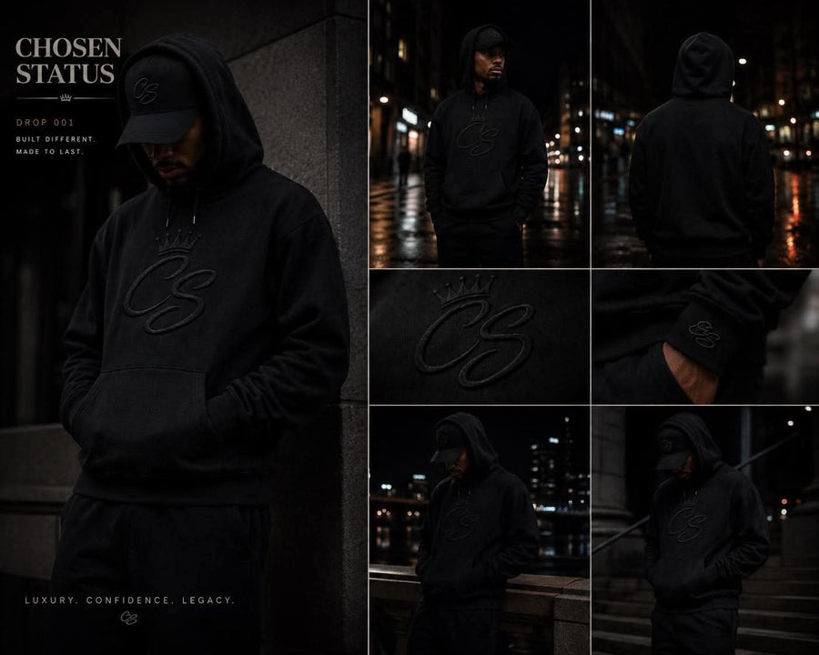 BLACK CHOSEN STATUS HOODIE
