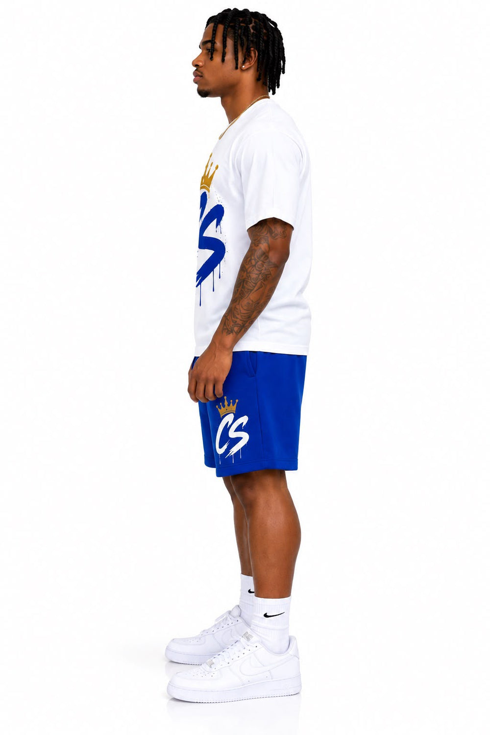 White / Royal Blue Premium Cotton Set