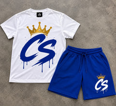 White / Royal Blue Premium Cotton Set