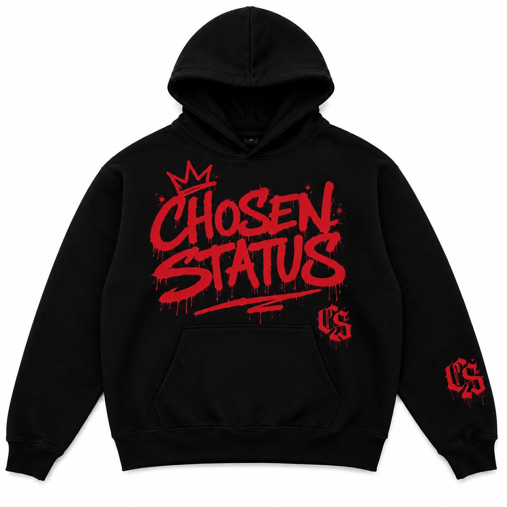 BLACK / RED HEAVYWEIGHT HOODIE