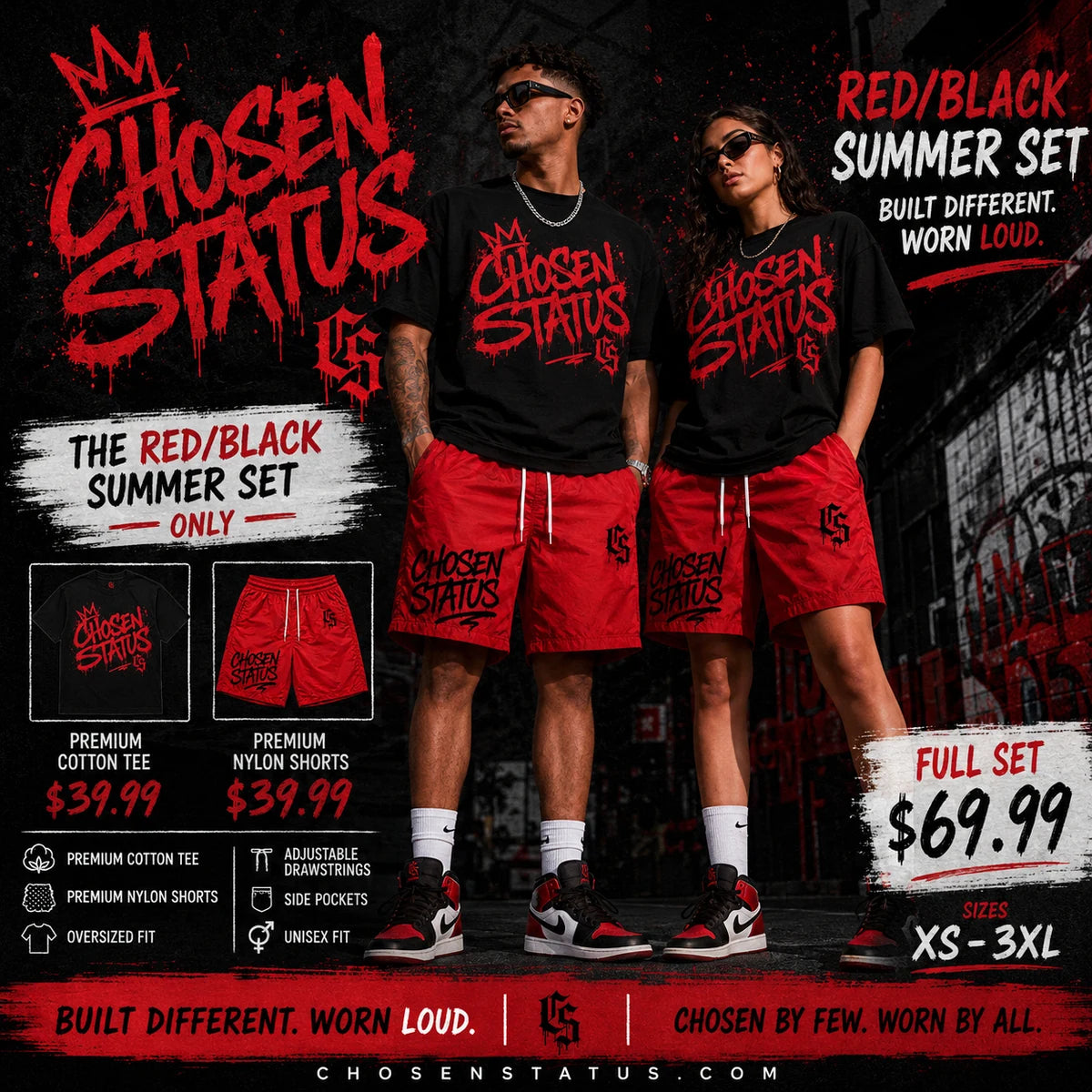 RED + BLACK / WORN LOUD